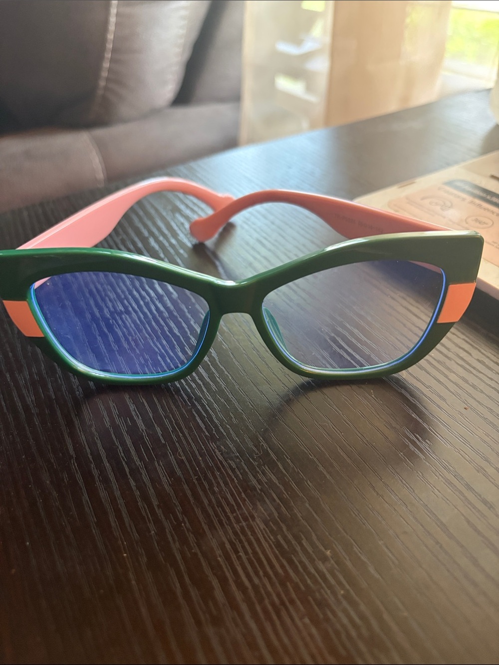 Women Cat-Eye Glasses - Green & Pink